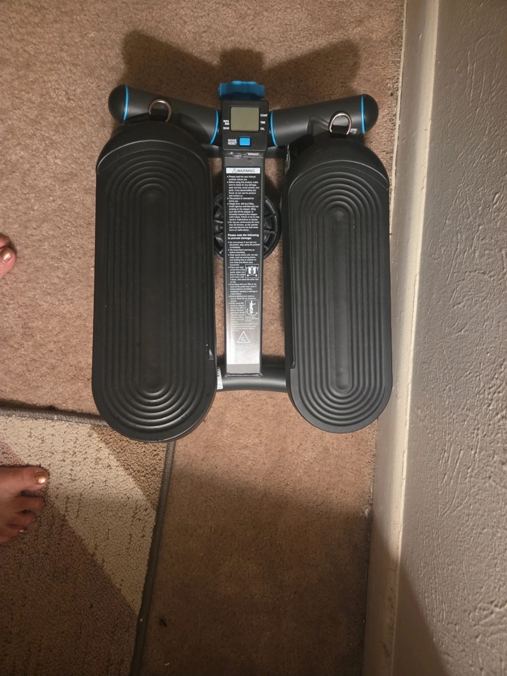 MERCH Compact Black Mini Stepper with Blue Accents